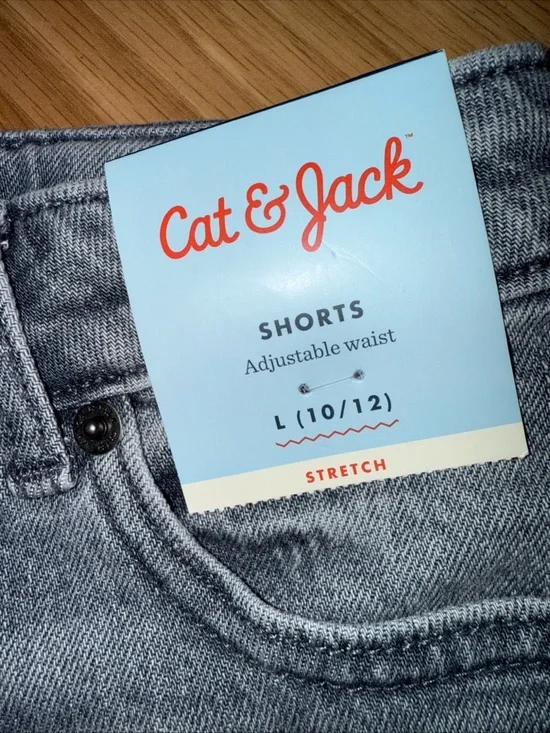 Cat & Jack Girls Gray Cutoff Adjustable Waist Shorts NWT Size Large 10/12…241 - Picture 6 of 8